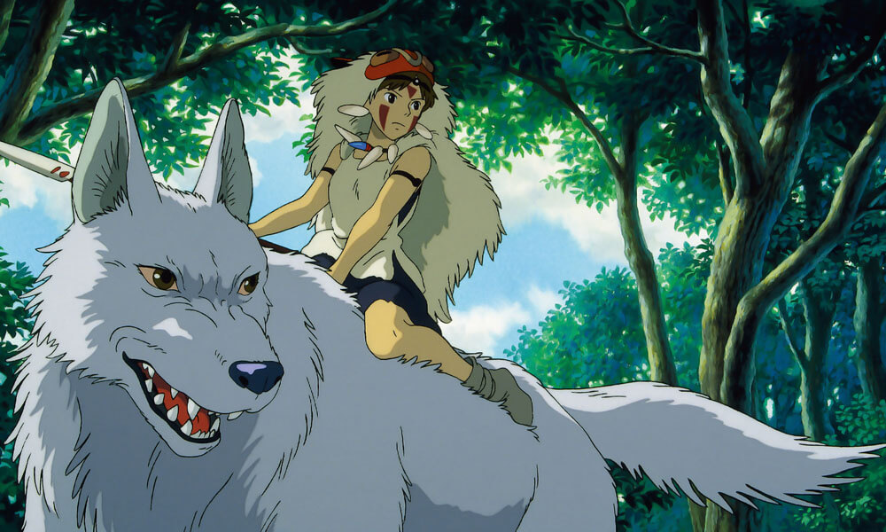 Princesa Mononoke arriba del Lobo